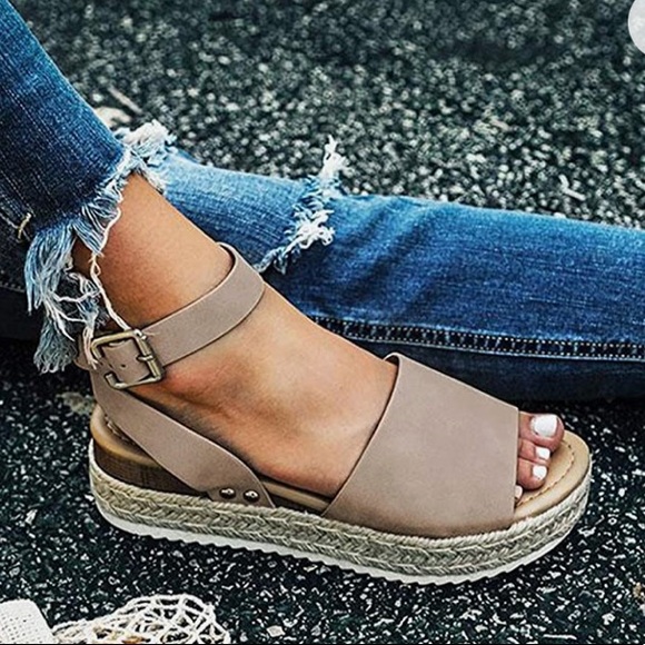 Shoes - Athlefit Platform Espadrille Wedge Sandals
